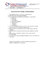 Cardiac Catheterization Instructions